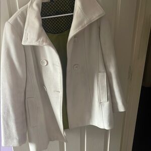 Steve Madden White Pea Coat with Tailored Silhouette